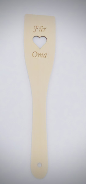 Pfannenwender Oma mit Herz und Gravur "Für Oma"